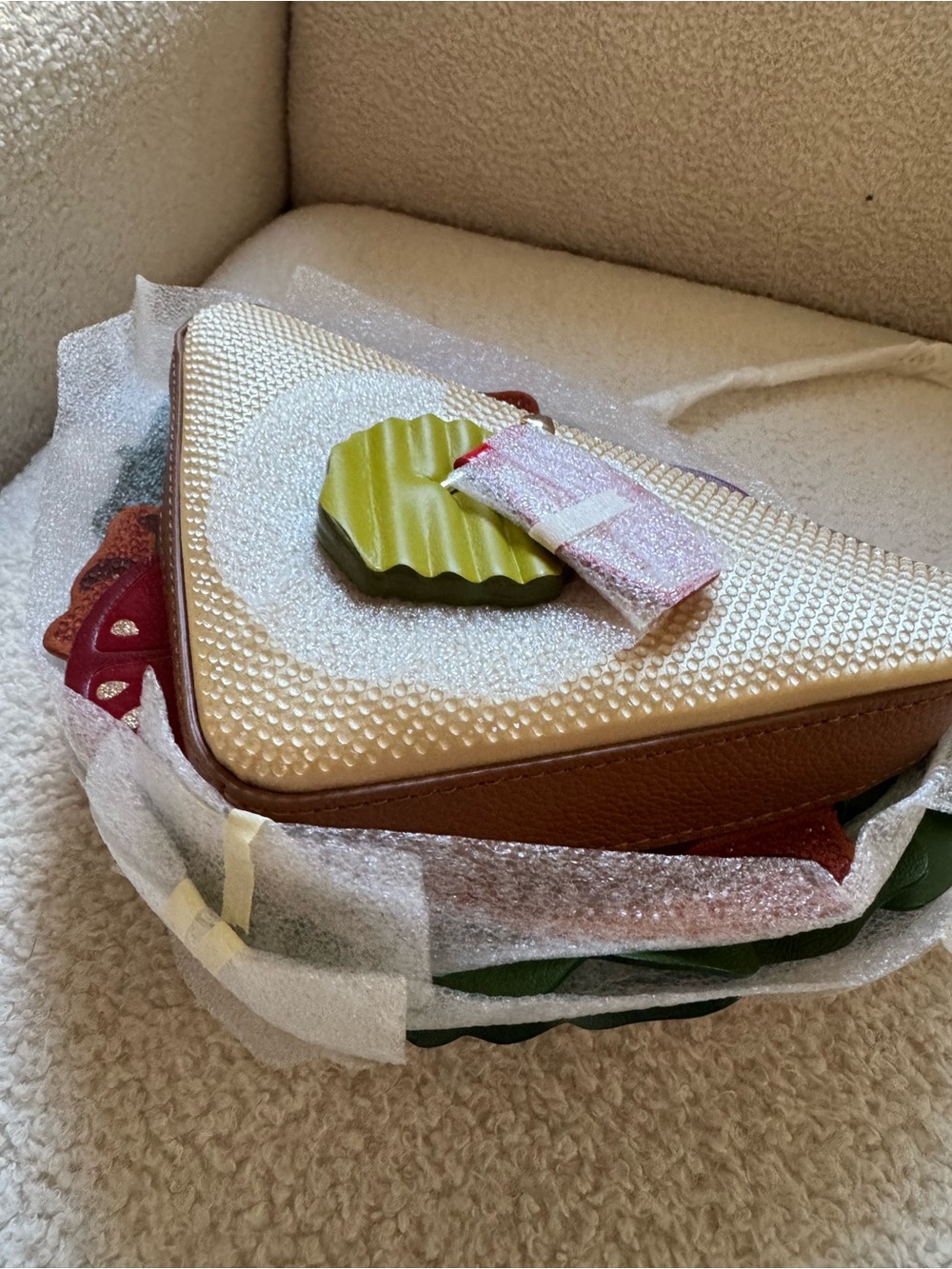 One of a kind Kate Spade Brown and Cream Triangle Crossbody Bag